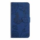 For OPPO A3x India HT03 Skin Feel Butterfly Embossed Flip Leather Phone Case(Blue) - 2