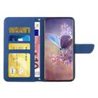 For OPPO A3x India HT03 Skin Feel Butterfly Embossed Flip Leather Phone Case(Blue) - 3