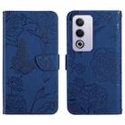 For OPPO A80 EU / A3 Pro Global HT03 Skin Feel Butterfly Embossed Flip Leather Phone Case(Blue) - 1