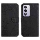 For OPPO K12x 5G Global HT03 Skin Feel Butterfly Embossed Flip Leather Phone Case(Black) - 1