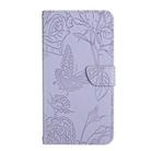 For OPPO Reno13 HT03 Skin Feel Butterfly Embossed Flip Leather Phone Case(Purple) - 2