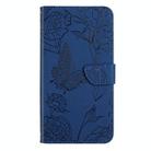 For OPPO Reno13 HT03 Skin Feel Butterfly Embossed Flip Leather Phone Case(Blue) - 2
