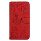 For OPPO Reno13 HT03 Skin Feel Butterfly Embossed Flip Leather Phone Case(Red) - 2