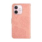 For OPPO A5 Pro 5G Global HT03 Skin Feel Butterfly Embossed Flip Leather Phone Case(Pink) - 3