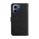 For OPPO A5x 4G Global / 5G Global HT03 Skin Feel Butterfly Embossed Flip Leather Phone Case(Black) - 3