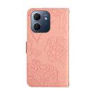 For OPPO A5x 4G Global / 5G Global HT03 Skin Feel Butterfly Embossed Flip Leather Phone Case(Pink) - 3