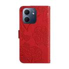 For OPPO A5x 4G Global / 5G Global HT03 Skin Feel Butterfly Embossed Flip Leather Phone Case(Red) - 3