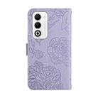 For OPPO A5 5G Global HT03 Skin Feel Butterfly Embossed Flip Leather Phone Case(Purple) - 3