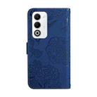 For OPPO A5 5G Global HT03 Skin Feel Butterfly Embossed Flip Leather Phone Case(Blue) - 3