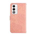 For OPPO A5 5G Global HT03 Skin Feel Butterfly Embossed Flip Leather Phone Case(Pink) - 3