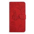 For Realme 14 Pro+ 5G HT03 Skin Feel Butterfly Embossed Flip Leather Phone Case(Red) - 2