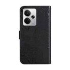 For Realme 14 5G Global / P3 5G Global HT03 Skin Feel Butterfly Embossed Flip Leather Phone Case(Black) - 3