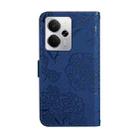 For Realme 14 5G Global / P3 5G Global HT03 Skin Feel Butterfly Embossed Flip Leather Phone Case(Blue) - 3