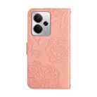 For Realme 14 5G Global / P3 5G Global HT03 Skin Feel Butterfly Embossed Flip Leather Phone Case(Pink) - 3