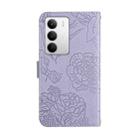 For Realme C75 5G HT03 Skin Feel Butterfly Embossed Flip Leather Phone Case(Purple) - 3