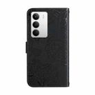 For Realme C75 5G HT03 Skin Feel Butterfly Embossed Flip Leather Phone Case(Black) - 3