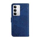 For Realme C75 5G HT03 Skin Feel Butterfly Embossed Flip Leather Phone Case(Blue) - 3