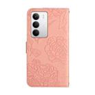 For Realme C75 5G HT03 Skin Feel Butterfly Embossed Flip Leather Phone Case(Pink) - 3