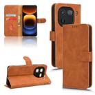 For vivo iQOO 12 Skin Feel Magnetic Flip Leather Phone Case(Brown) - 1