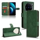 For vivo X100 Skin Feel Magnetic Flip Leather Phone Case(Green) - 1