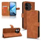 For vivo iQOO Z9 Skin Feel Magnetic Flip Leather Phone Case(Brown) - 1