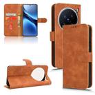 For vivo X200 Pro 5G Skin Feel Magnetic Flip Leather Phone Case(Brown) - 1
