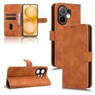 For vivo V60 5G Skin Feel Magnetic Flip Leather Phone Case(Brown) - 1
