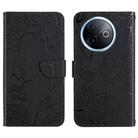 For vivo Y39 5G Global HT03 Skin Feel Butterfly Embossed Flip Leather Phone Case(Black) - 1