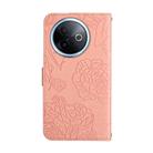 For vivo Y39 5G Global HT03 Skin Feel Butterfly Embossed Flip Leather Phone Case(Pink) - 3
