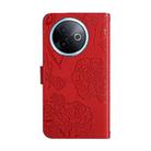 For vivo Y39 5G Global HT03 Skin Feel Butterfly Embossed Flip Leather Phone Case(Red) - 3