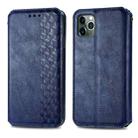 For iPhone 11 Pro Cubic Grid Pressed Horizontal Flip Magnetic PU Leather Case with Holder & Card Slots & Wallet(Blue) - 1