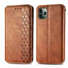 For iPhone 11 Pro Cubic Grid Pressed Horizontal Flip Magnetic PU Leather Case with Holder & Card Slots & Wallet(Brown) - 1