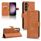 For Samsung Galaxy S23 FE 5G Skin Feel Magnetic Flip Leather Phone Case(Brown) - 1