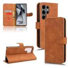 For Samsung Galaxy S24 Ultra 5G Skin Feel Magnetic Flip Leather Phone Case(Brown) - 1