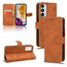 For Samsung Galaxy M15 5G Skin Feel Magnetic Flip Leather Phone Case(Brown) - 1