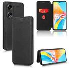 For OPPO A1 5G Carbon Fiber Texture Flip Leather Phone Case(Black) - 1