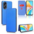 For OPPO A1 5G Carbon Fiber Texture Flip Leather Phone Case(Blue) - 1