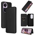 For OPPO Reno10 Pro Carbon Fiber Texture Flip Leather Phone Case(Black) - 1