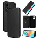 For OPPO A78 4G Carbon Fiber Texture Flip Leather Phone Case(Black) - 1