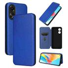 For OPPO A78 4G Carbon Fiber Texture Flip Leather Phone Case(Blue) - 1