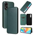 For OPPO A78 4G Carbon Fiber Texture Flip Leather Phone Case(Green) - 1