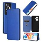 For OPPO A79 5G Carbon Fiber Texture Flip Leather Phone Case(Blue) - 1