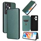 For OPPO A79 5G Carbon Fiber Texture Flip Leather Phone Case(Green) - 1