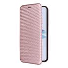 For OPPO Reno11 F 5G Carbon Fiber Texture Flip Leather Phone Case(Pink) - 2