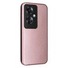 For OPPO Reno11 F 5G Carbon Fiber Texture Flip Leather Phone Case(Pink) - 3