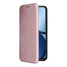 For OPPO Reno12 Pro 5G Global Carbon Fiber Texture Flip Leather Phone Case(Pink) - 2