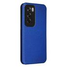 For OPPO Reno12 Pro 5G Global Carbon Fiber Texture Flip Leather Phone Case(Blue) - 3