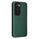For OPPO Reno12 Pro 5G Global Carbon Fiber Texture Flip Leather Phone Case(Green) - 3