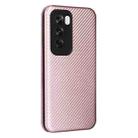 For OPPO Reno12 5G Global Carbon Fiber Texture Flip Leather Phone Case(Pink) - 3