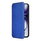 For OPPO Reno12 5G Global Carbon Fiber Texture Flip Leather Phone Case(Blue) - 2